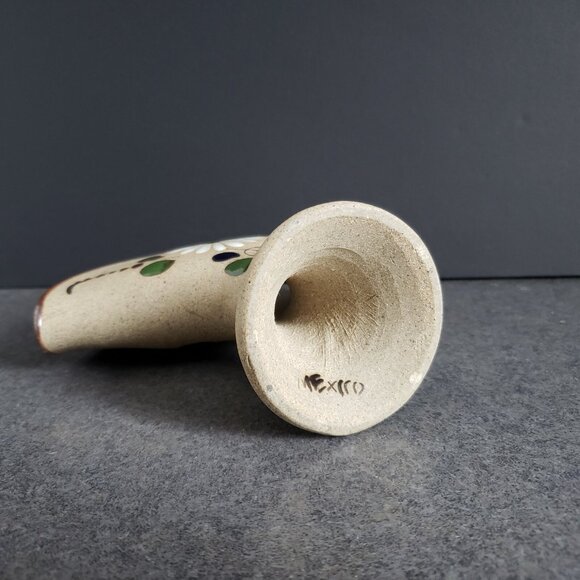 Tonala Sandstone Mexican Pottery Napkin Holder Letter Holder Footed Vintage - Picture 5 of 6